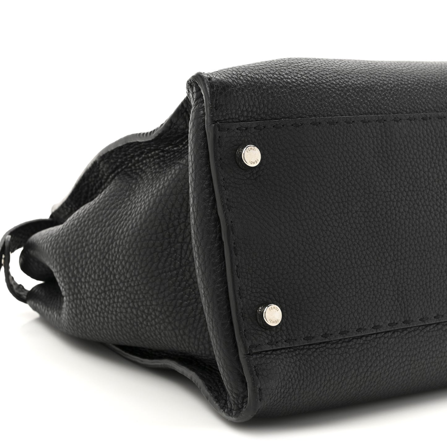 Cuoio Romano Selleria Bi-Color Large Peekaboo Iconic Satchel Black Mou