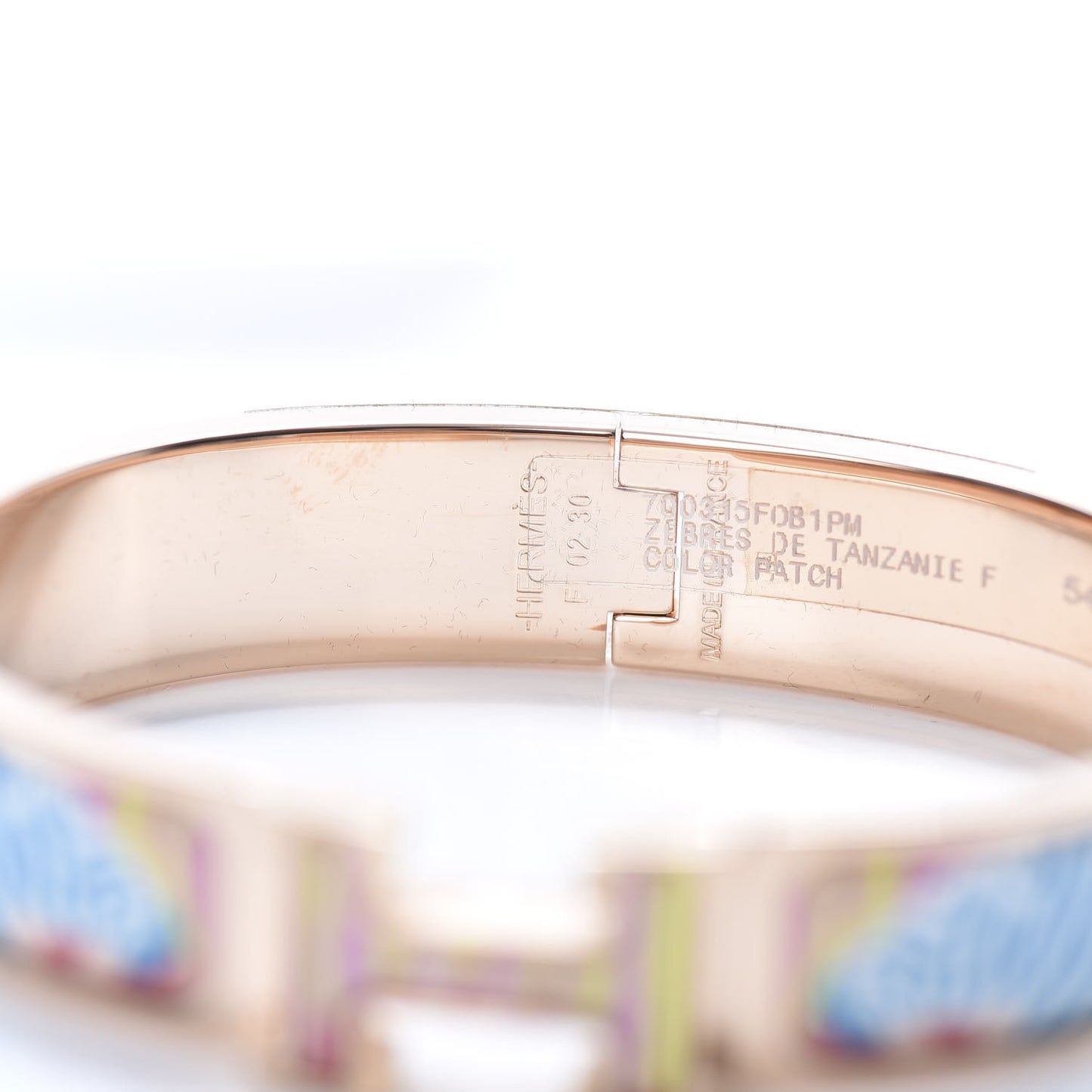 Enamel Narrow Print Zebres De Tanzania Clic Clac H Bracelet PM Color Patch