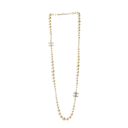 Chanel Graduated Pearl CC Long Necklace Gold 3 of 6