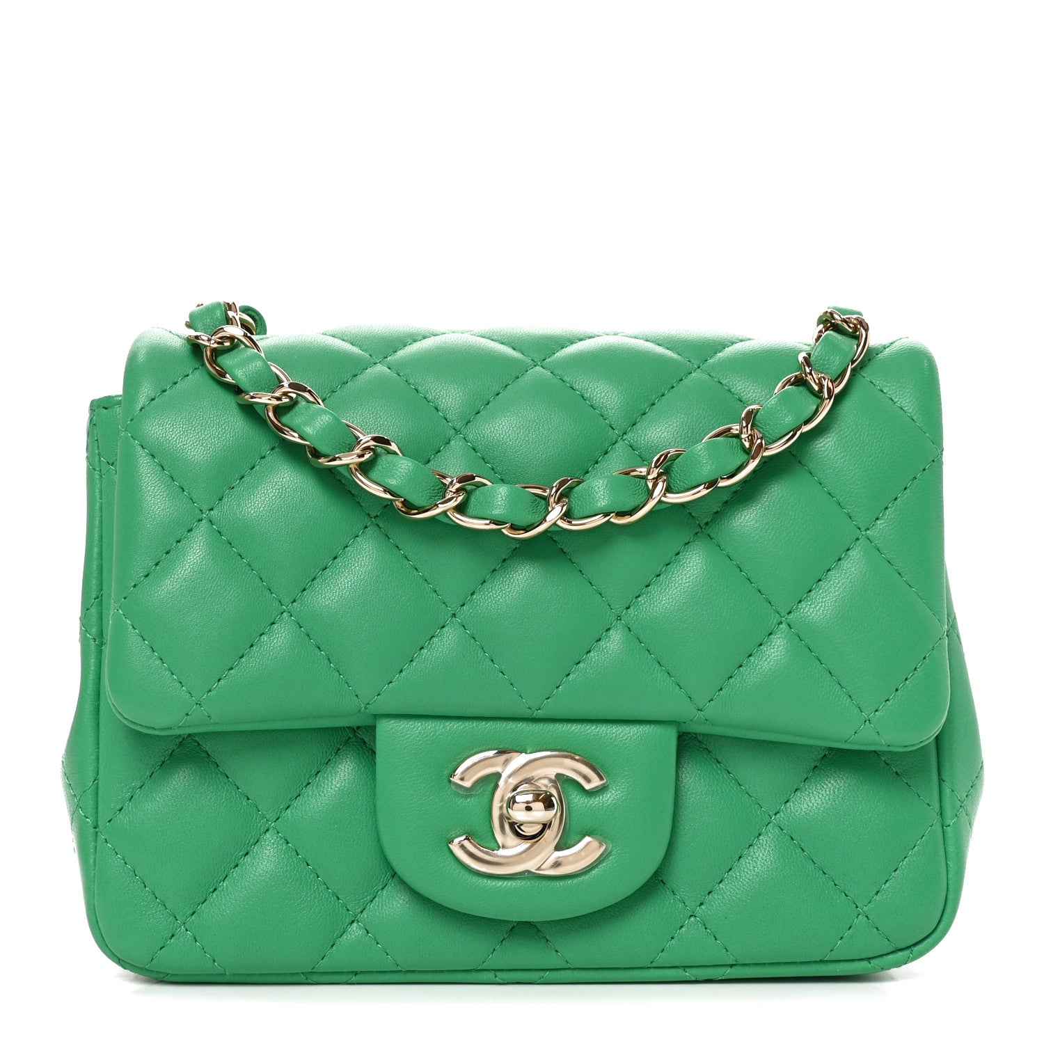 Chanel Lambskin Quilted Mini Square Flap Green 1 of 11