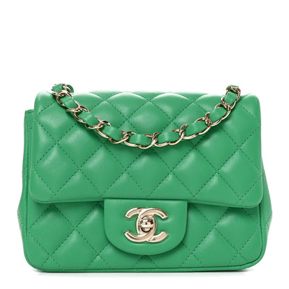 Chanel Lambskin Quilted Mini Square Flap Green 1 of 11