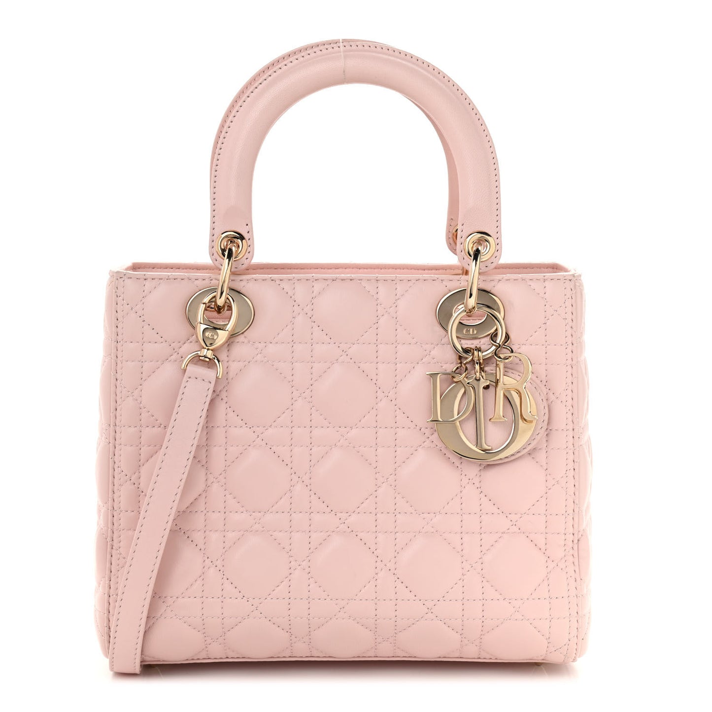Lambskin Cannage Medium Lady Dior Light Pink