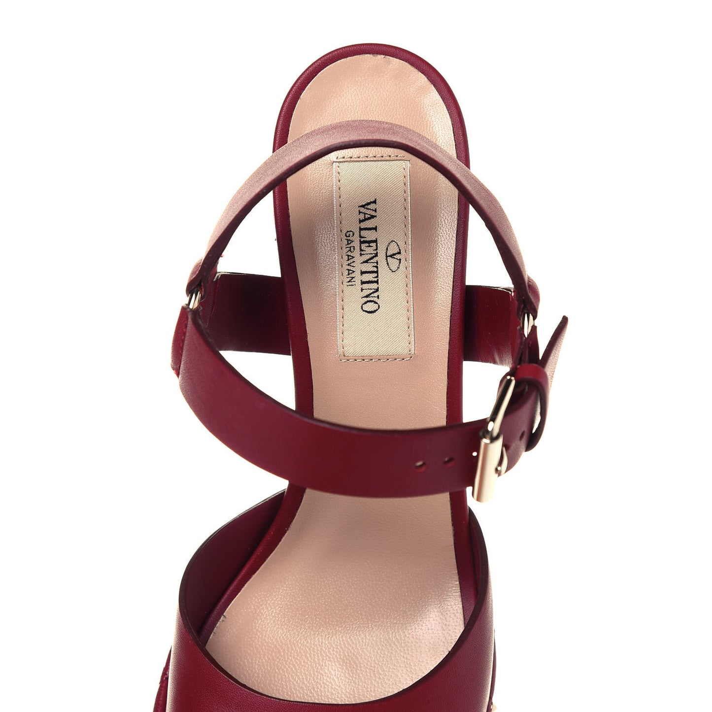 Nappa Quilted Rockstud Spike Platform Sandals 36 Rubino