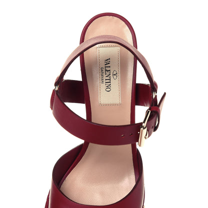 Valentino Garavani Nappa Quilted Rockstud Spike Platform Sandals 36 Rubino 7 of 12