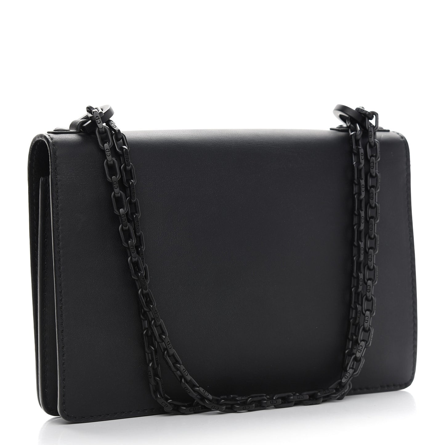 Ultra Matte Calfskin J'Adior Chain Flap Bag Black