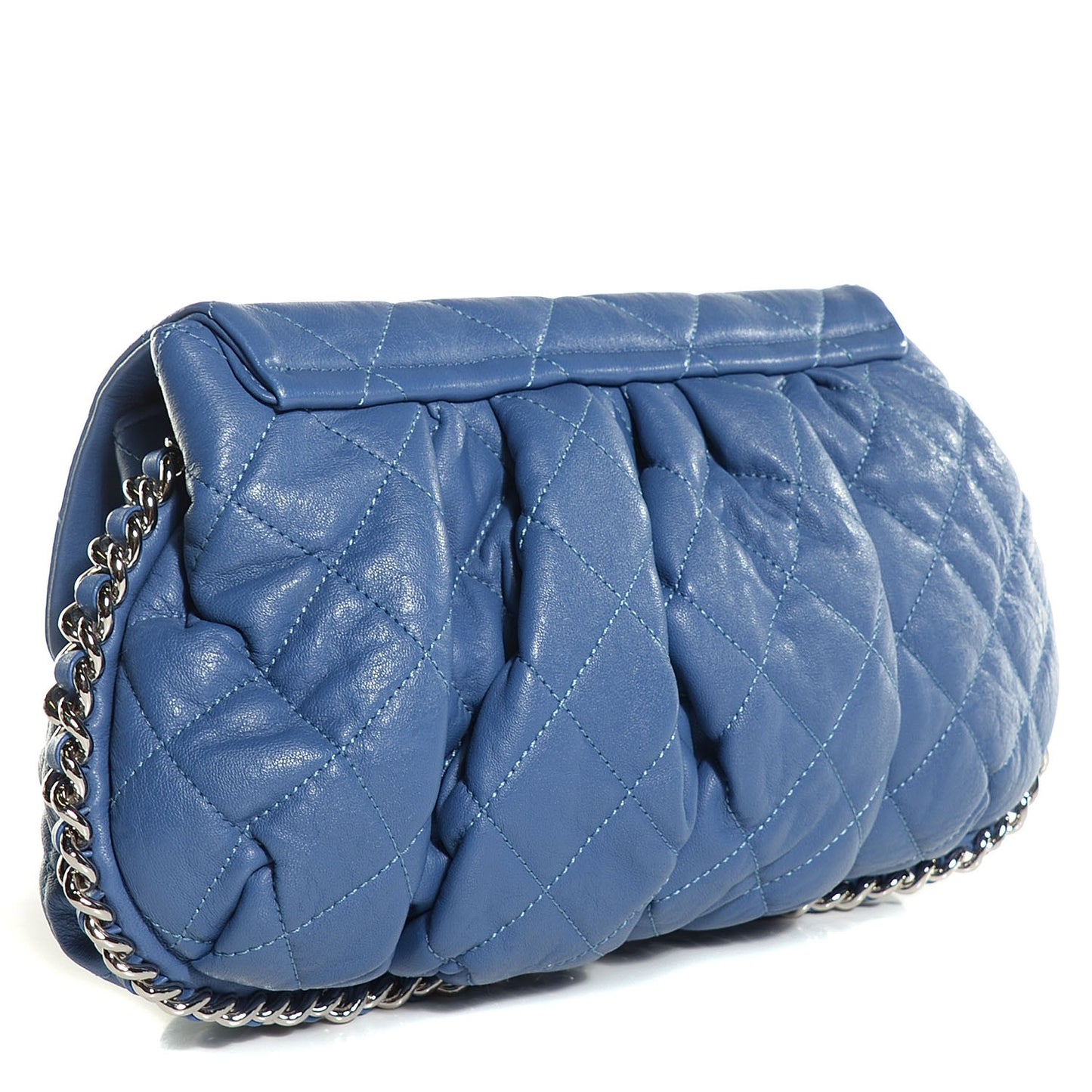 Washed Lambskin Chain Around Medium Messenger Blue