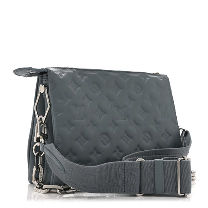 Louis Vuitton Lambskin Embossed Monogram Coussin PM Blue Glacier 3 of 9
