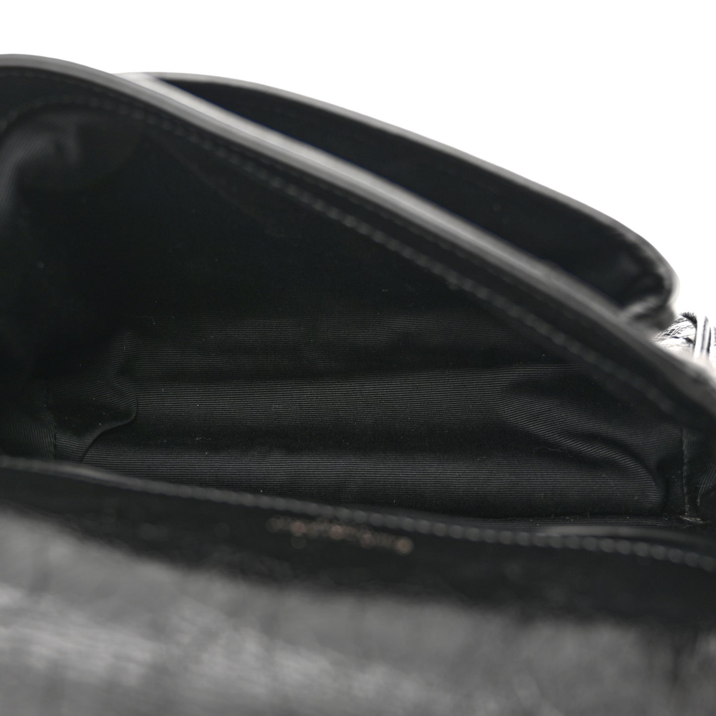 Crinkled Lambskin Matelasse Monogram Baby Niki Chain Satchel Black