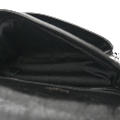 Saint Laurent Crinkled Lambskin Matelasse Monogram Baby Niki Chain Satchel Black 5 of 12