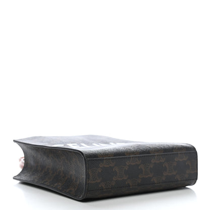 Celine Triomphe Canvas Calfskin Mini Vertical Cabas Tan 4 of 8