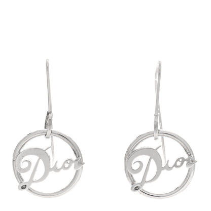 Christian Dior Logo Earrings Silver 1 of 3