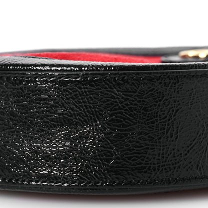 Gucci Suede Patent Web Mini Ophidia Round Shoulder Bag Hibiscus Red Black 10 of 10