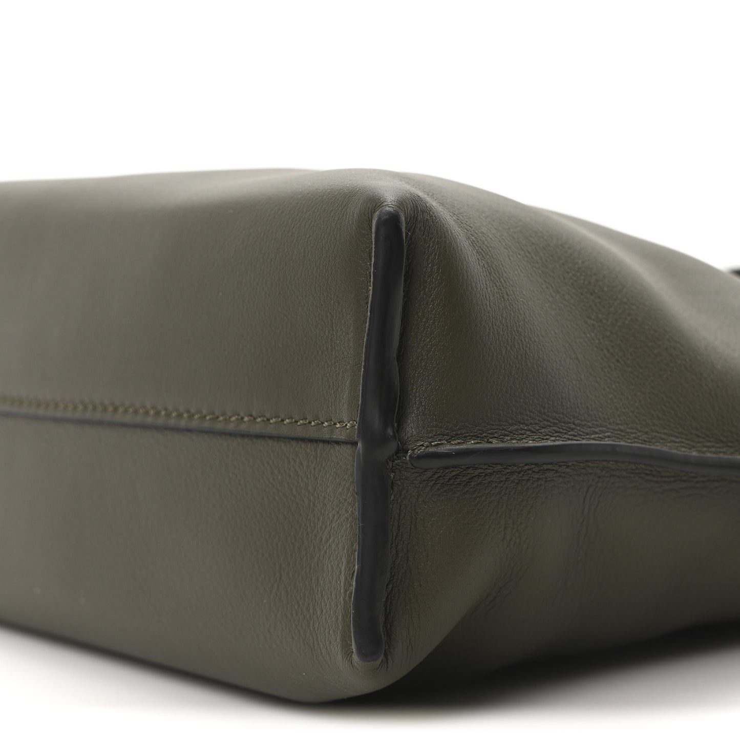 Calfskin Mini Flamenco Knot Clutch Vintage Khaki
