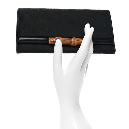 Gucci Monogram Bamboo Bar Continental Wallet Black 2 of 12
