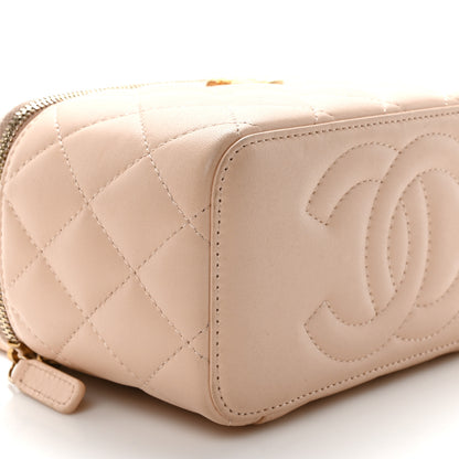 Chanel Lambskin Quilted Sweet Camellia Small Vanity Case With Chain Pink 9 of 10