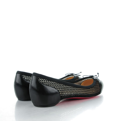 Christian Louboutin Shiny Nappa Maille Miss Mix Flats 35.5 Version Black 4 of 8