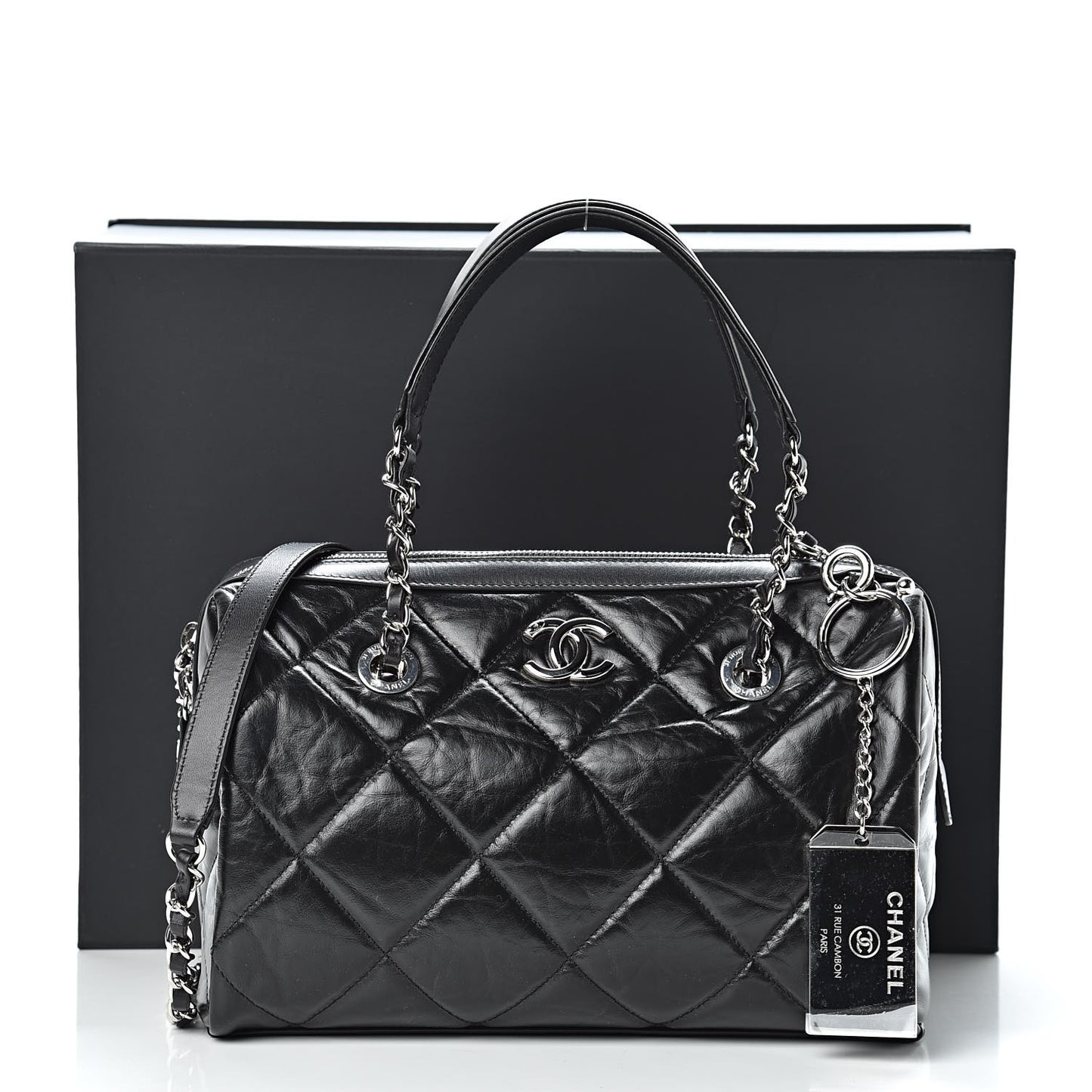 Calfskin Small Bowling Bag Black