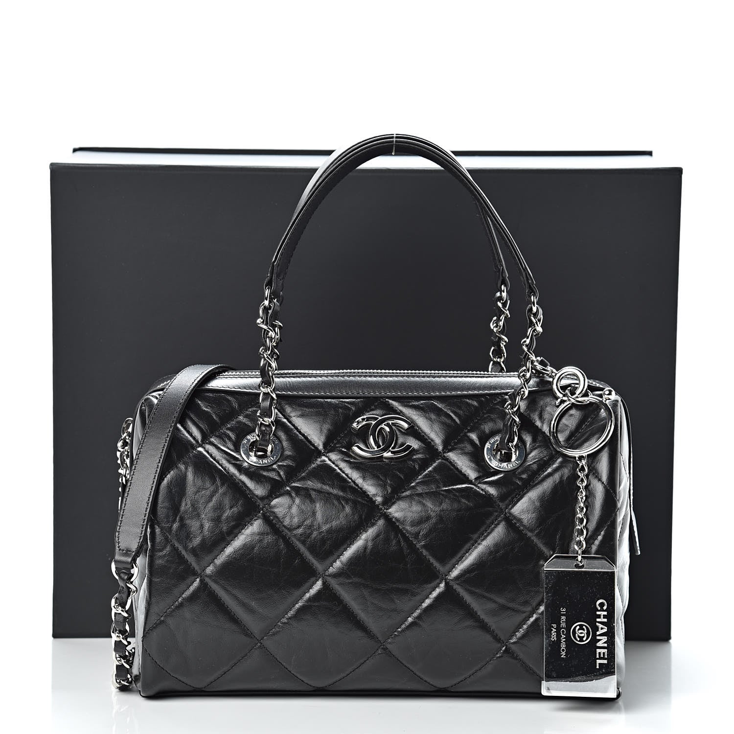 Chanel Calfskin Small Bowling Bag Black 12 of 12