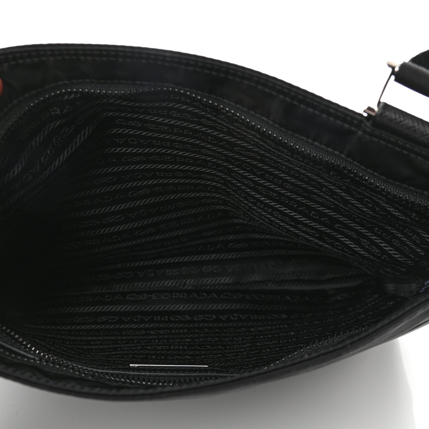 Prada Re-Nylon Saffiano Pocket Flat Messenger Bag Black 5 of 9