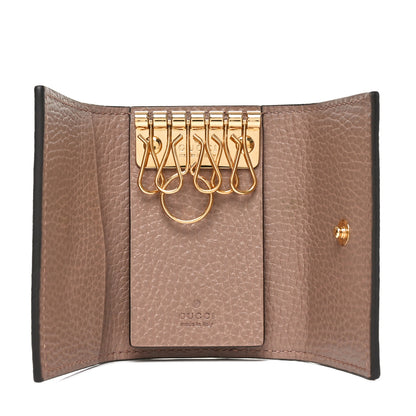 Gucci Dollar Calfskin GG Supreme Monogram GG Marmont 6 Key Holder Case Porcelain Rose Beige Ebony 7 of 9