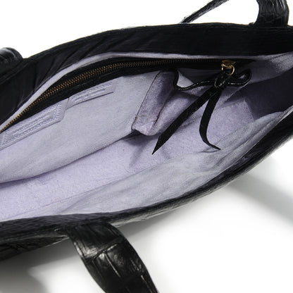 Nancy Gonzalez Crocodile Pleated Shoulder Bag Black 5 of 7