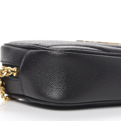 Saint Laurent Grain De Poudre Matelasse Monogram Mini Lou Camera Bag Black 8 of 10