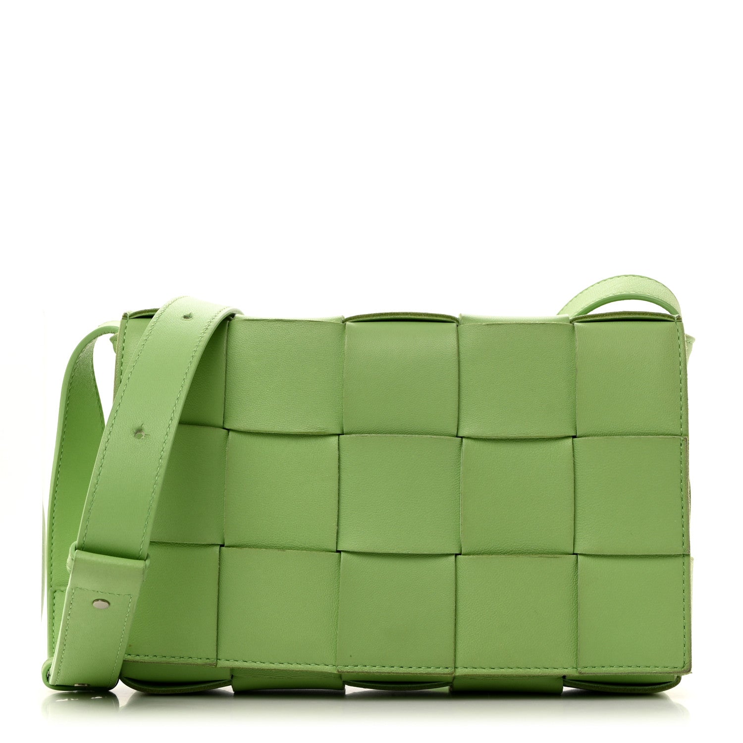 Bottega Veneta Lambskin Maxi Intrecciato Cassette Crossbody Bag Pistachio 1 of 10