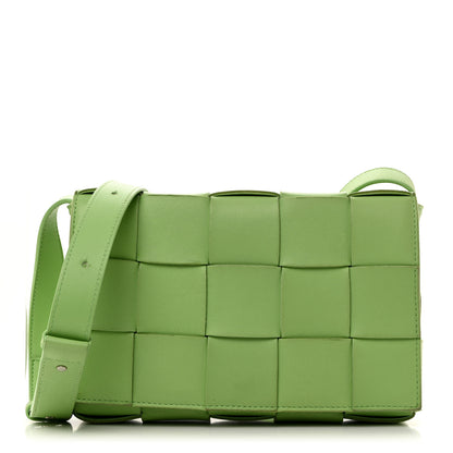 Bottega Veneta Lambskin Maxi Intrecciato Cassette Crossbody Bag Pistachio 1 of 10