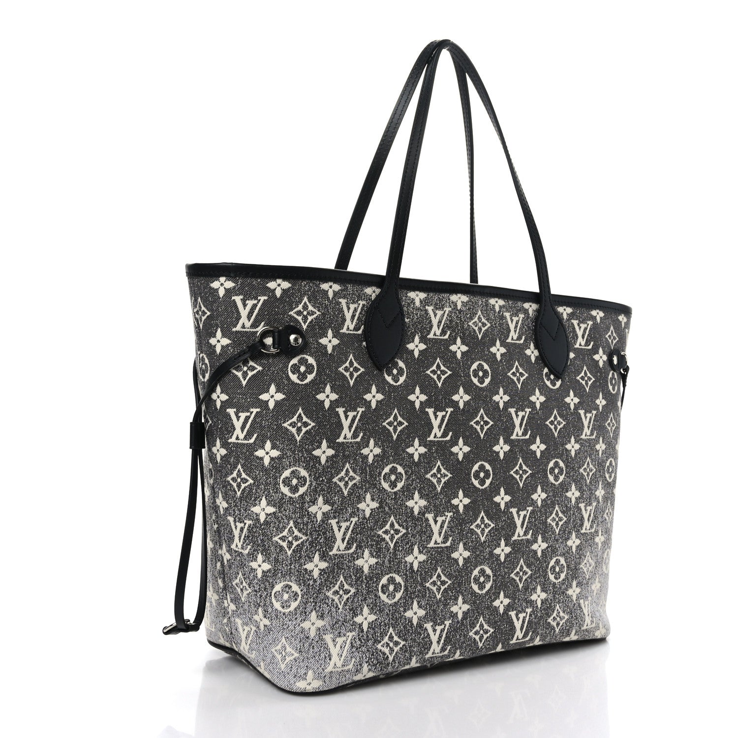 Louis Vuitton Denim Monogram Jacquard Neverfull MM Grey 4 of 9