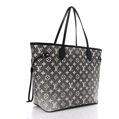Louis Vuitton Denim Monogram Jacquard Neverfull MM Grey 4 of 9