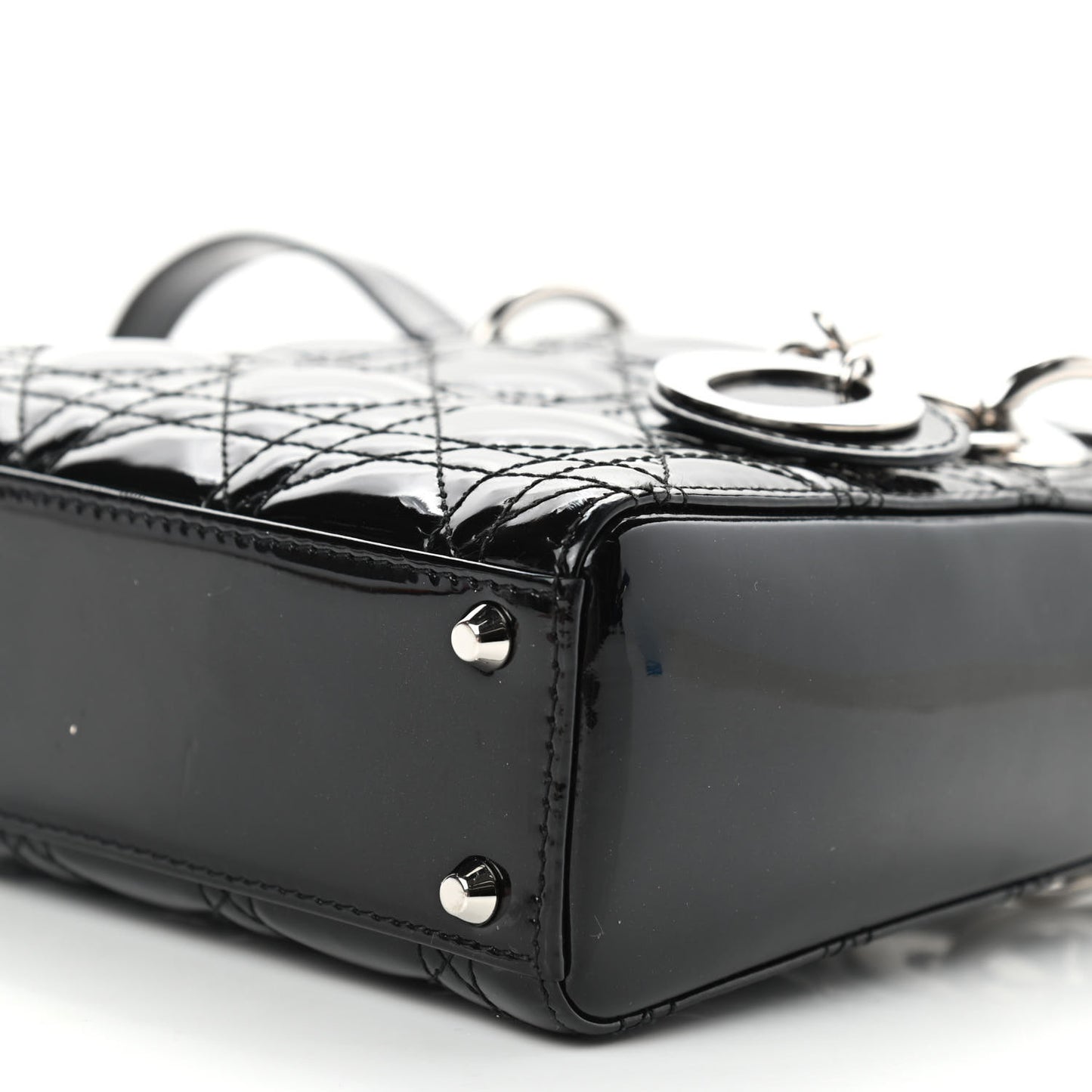 Patent Cannage Mini Lady Dior Black