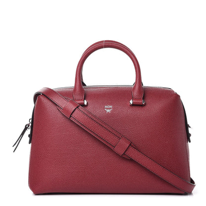 MCM Grained Calfskin Medium Ella Boston Burgundy 1 of 7