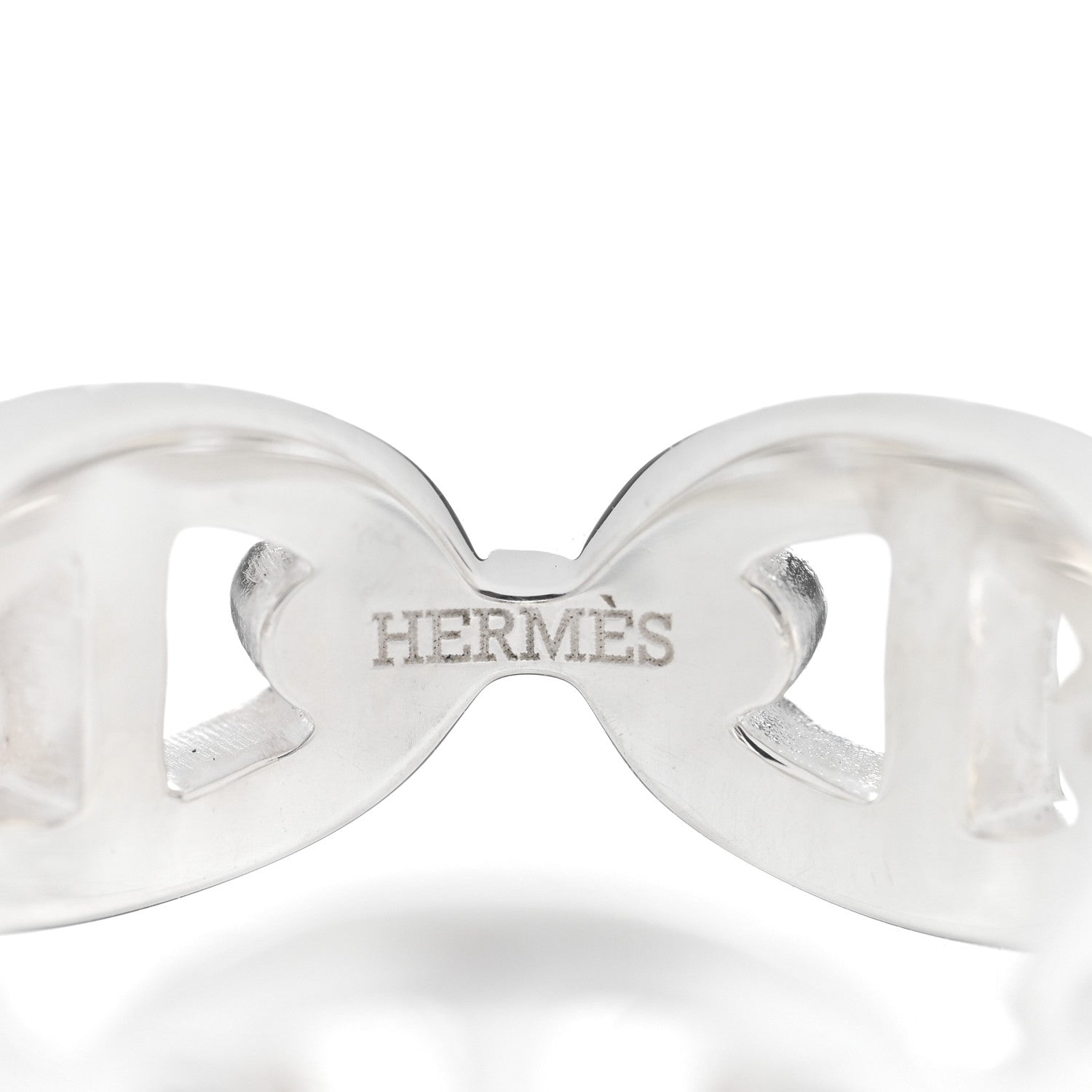 Hermes Sterling Silver PM Chaine d'Ancre Enchainee Band Ring 53 6.25 4 of 5