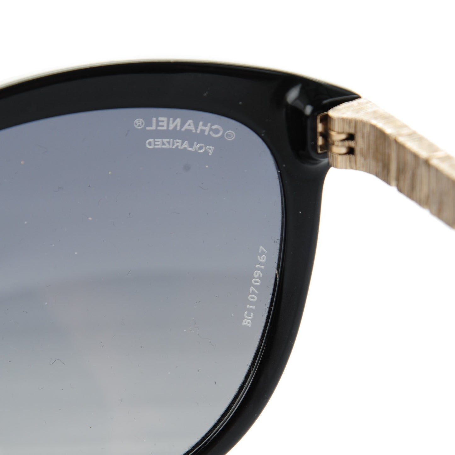 Crystal Baguette Polarized Cat Eye Bijou Sunglasses 5307-B Black