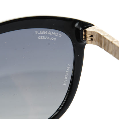 Chanel Crystal Baguette Polarized Cat Eye Bijou Sunglasses 5307-B Black 6 of 7