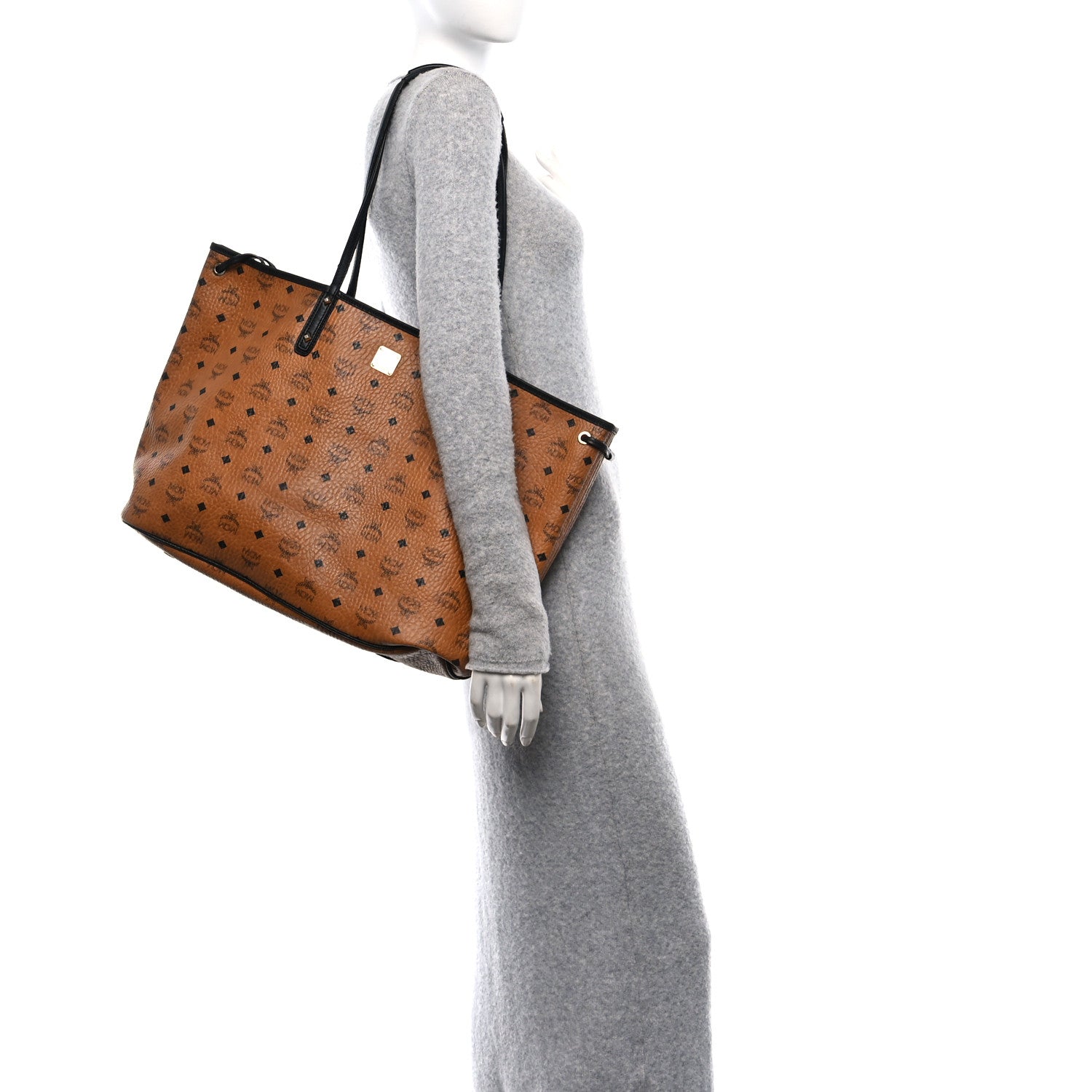 MCM Visetos Medium Project Reversible Shopper Tote Cognac 2 of 18