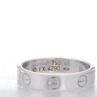 Cartier 18K White Gold 4mm LOVE Wedding Band Ring 48 4.5 3 of 4