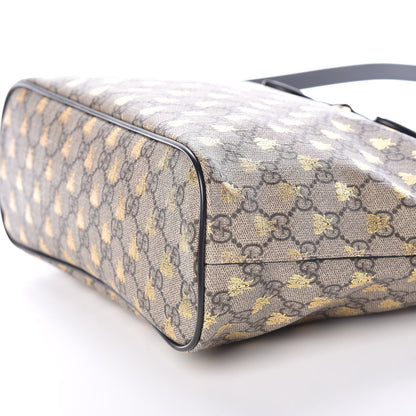 Gucci Soft GG Supreme Monogram Bees Small Crossbody Tote Beige Oro Black 9 of 9