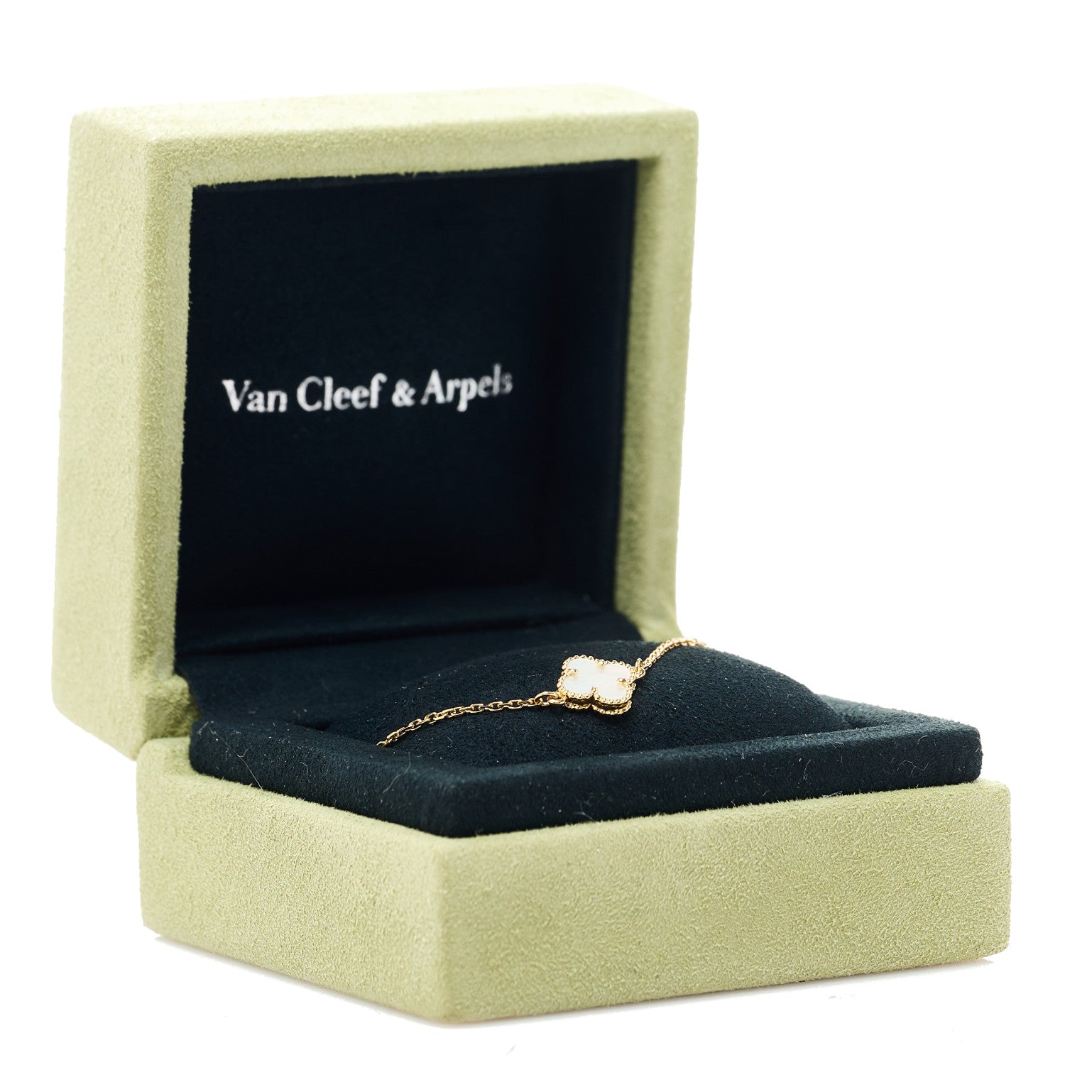 Van Cleef & Arpels 18K Yellow Gold Mother of Pearl Sweet Alhambra Bracelet 5 of 5