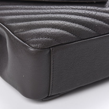 Saint Laurent Sheepskin Matelasse Chevron Monogram Medium College Bag Asphalt 9 of 10