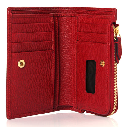 Gucci Dollar Calfskin GG Marmont Zipped Wallet Hibiscus Red 5 of 7