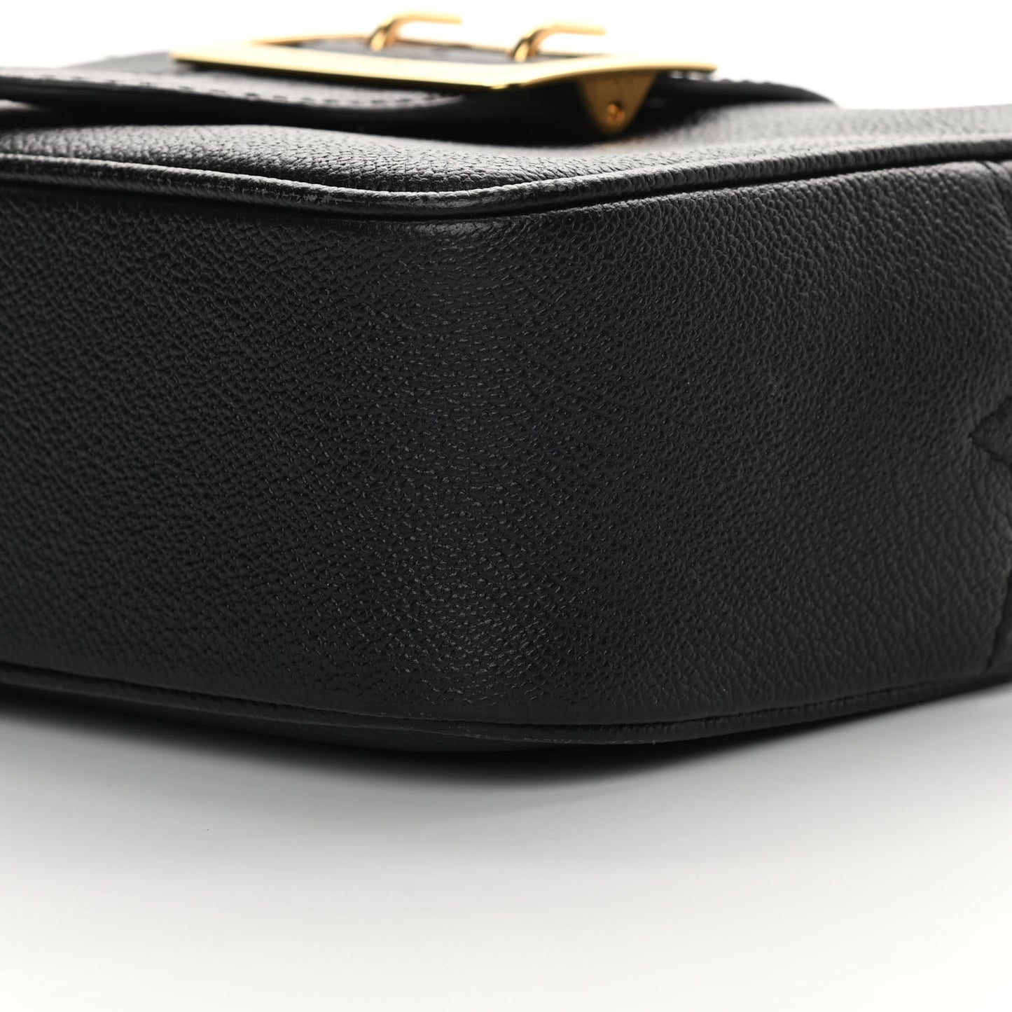 Soft Grain Calfskin Small Buckle Zip Bag Black