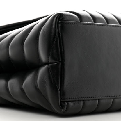 Saint Laurent Calfskin Y Quilted Monogram Monochrome Medium Loulou Chain Satchel Black 9 of 11