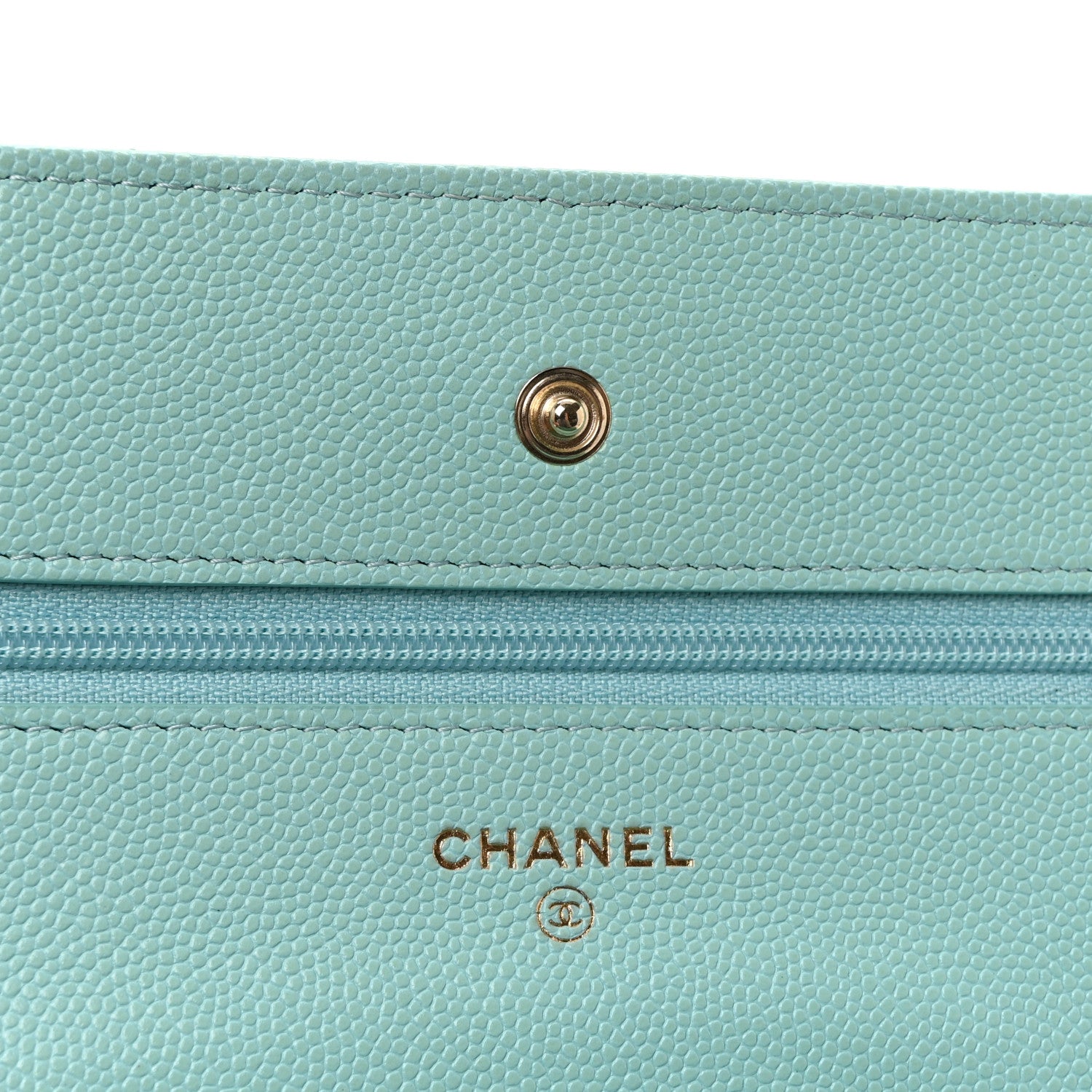 Chanel Caviar Quilted Wallet on Chain WOC Light Blue 6 of 11