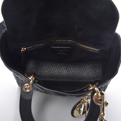 Christian Dior Grained Calfskin Cannage Medium Supple Lady Dior Black 7 of 10
