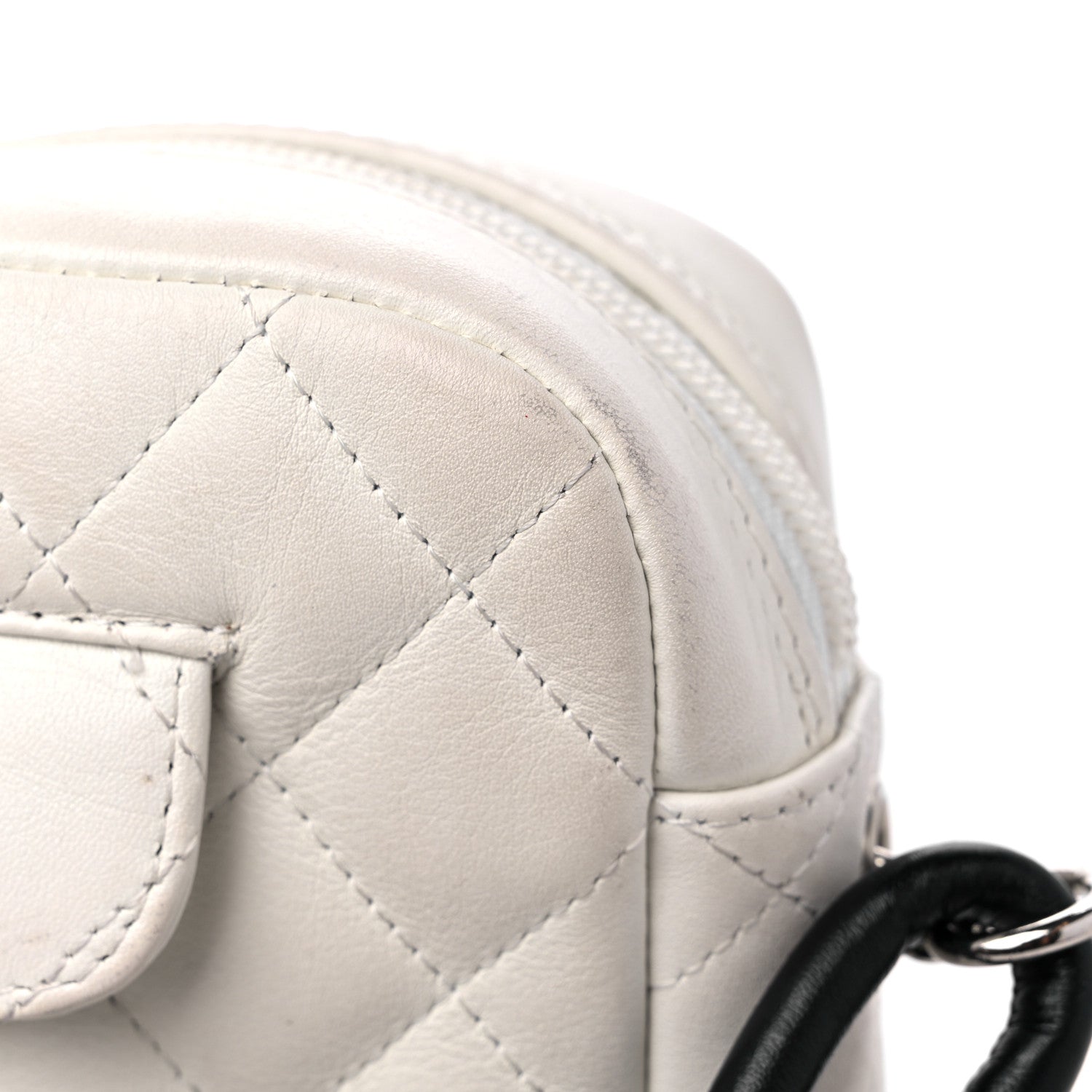 Chanel Calfskin Python Quilted Cambon Camera Case White 16 of 17