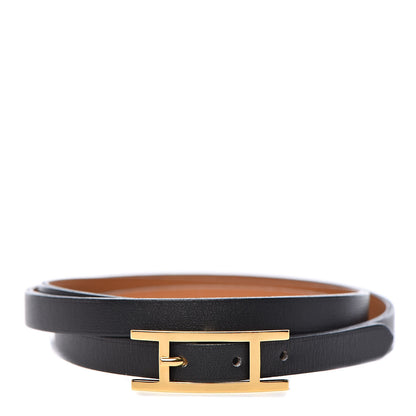 Hermes Chamonix Hapi 3MM Triple Tour Wrap Bracelet M Black 1 of 6