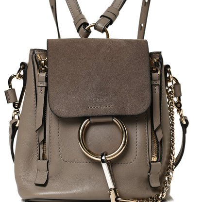 Chloe Suede Calfskin Mini Faye Backpack Motty Grey 9 of 13