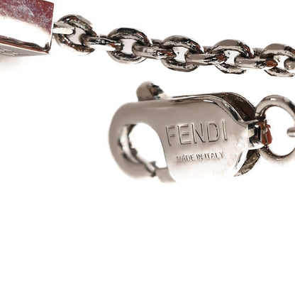 Fendi Metal Logo Charm Necklace Silver 4 of 4
