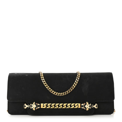 Gucci Suede Tigrette Chain Clutch Black 1 of 11